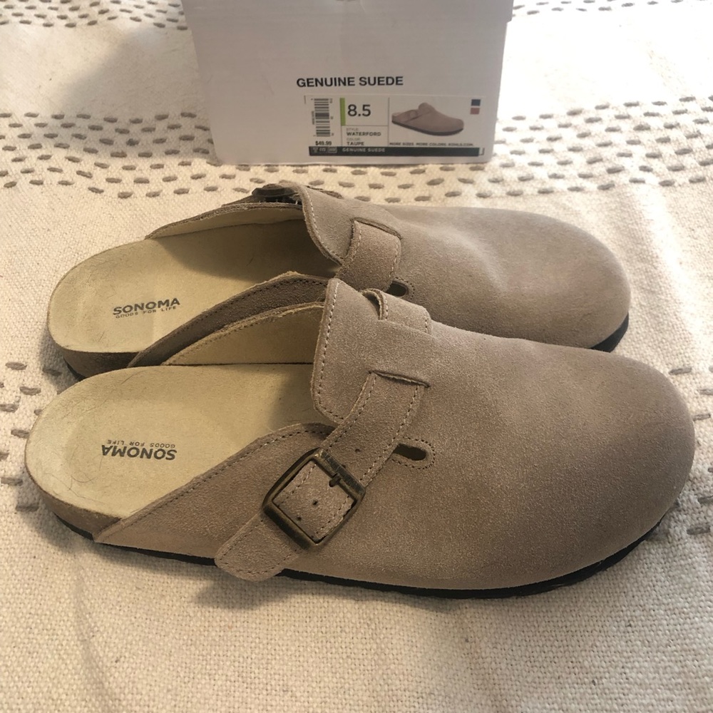Sonoma Goods for Life Waterford Suede Clogs Size 8.5